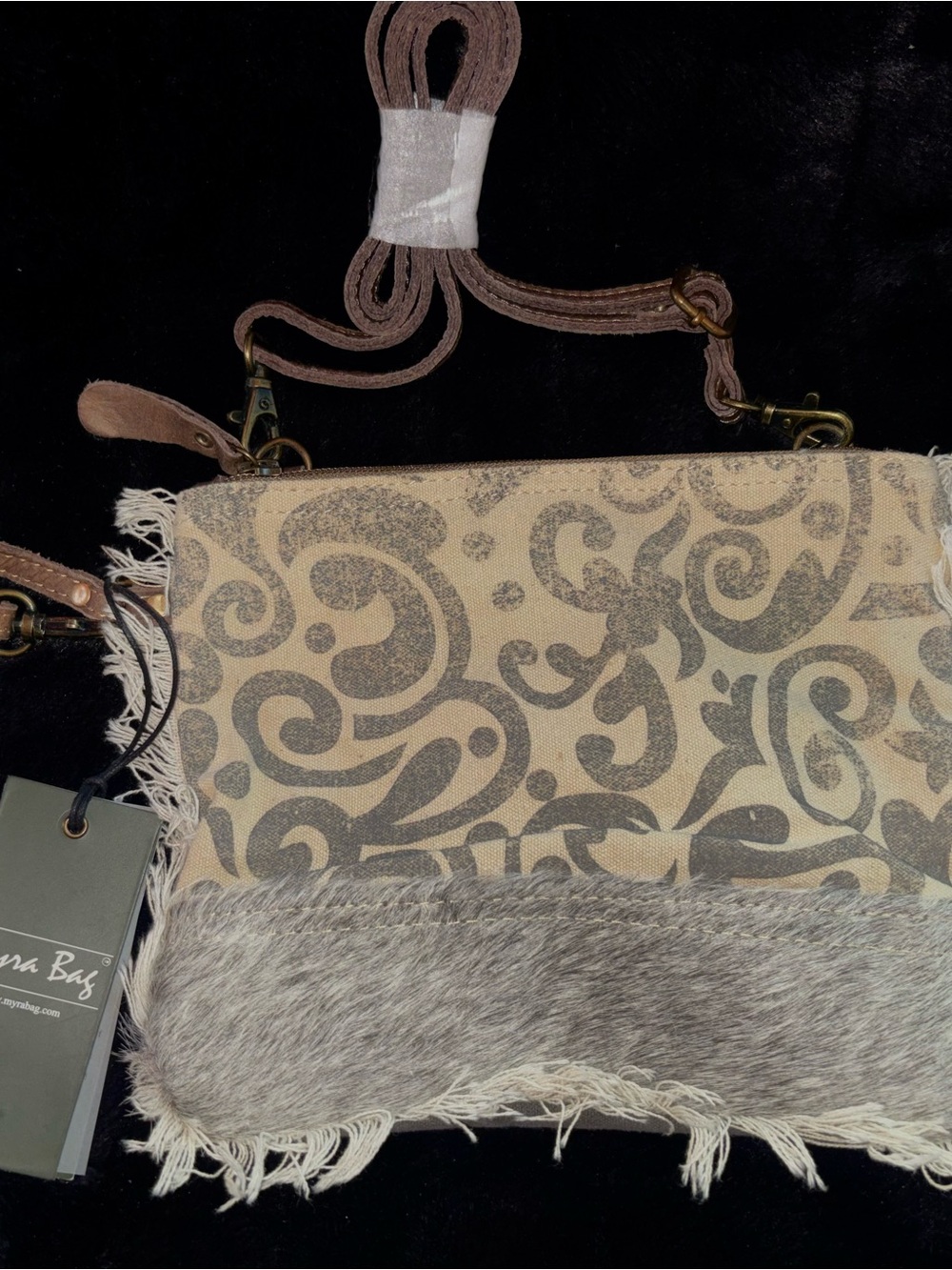 Boho Crossbody Bag - Beige Gray